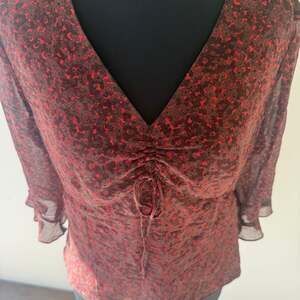 Vintage Maggy London Silk Red & Brown Fairy Shirt